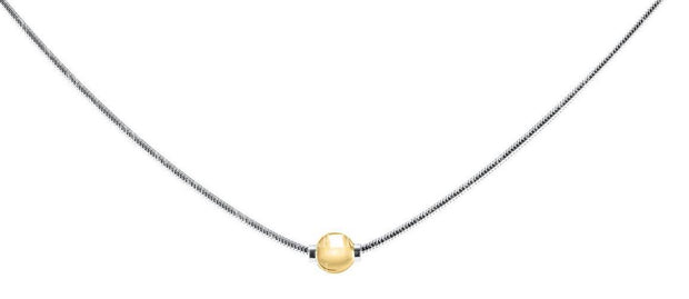 Authentic Cape Cod Necklace made by Lestage- Sterling Silver with 14k Gold Ball